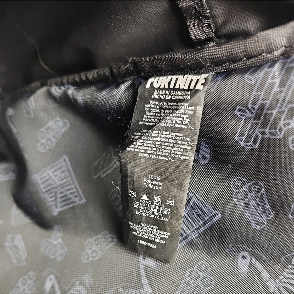 Fortnite Kids Backpack Gray Black Llama School Book Bag Epic Games 2024